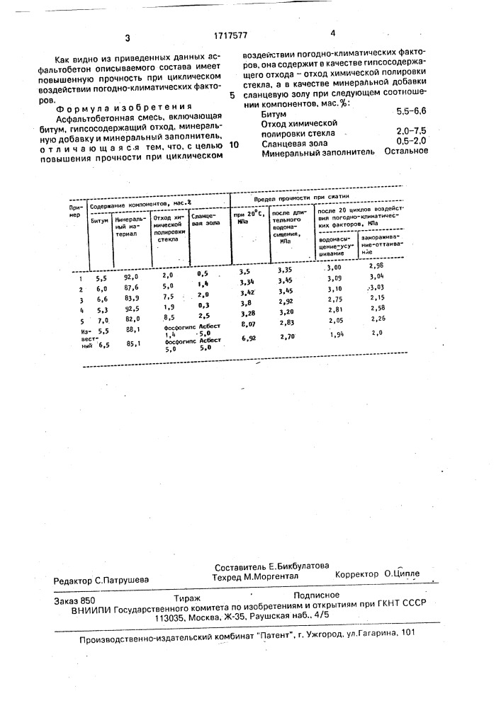 Асфальтобетонная смесь (патент 1717577)