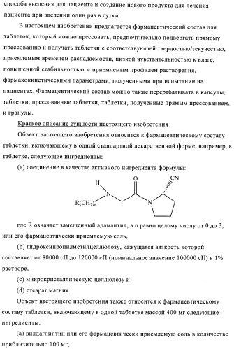 Состав с модифицированным высвобождением, содержащий 1-[(3-гидроксиадамант-1-иламино)ацетил]пирролидин-2(s)-карбонитрил (патент 2423124)