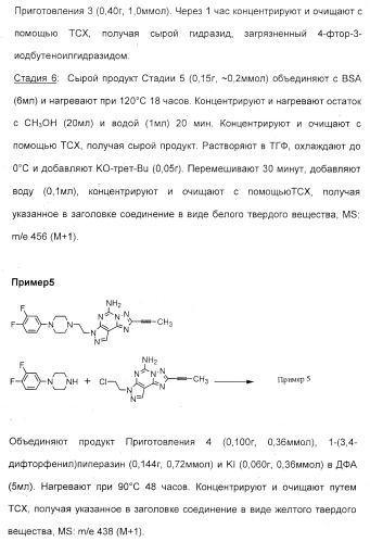 2-алкинил- и 2-алкенил-пиразол-[4,3-e]-1, 2, 4-триазоло-[1,5-c]-пиримидиновые антагонисты a2a рецептора аденозина (патент 2373210)