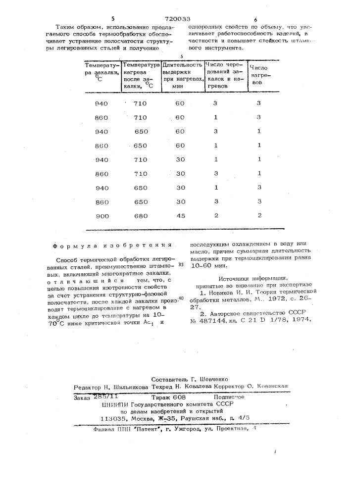 Способ термической обработки легированных сталей (патент 720033)