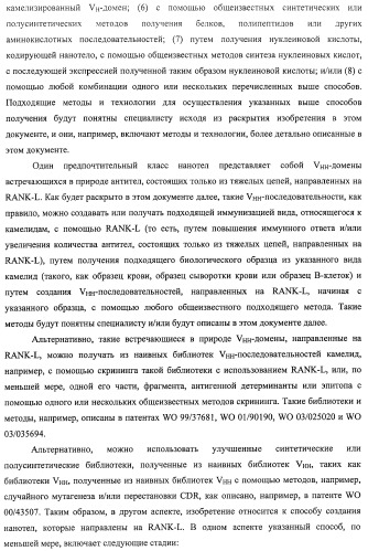 Аминокислотные последовательности, направленные на rank-l, и полипептиды, включающие их, для лечения заболеваний и нарушений костей (патент 2481355)