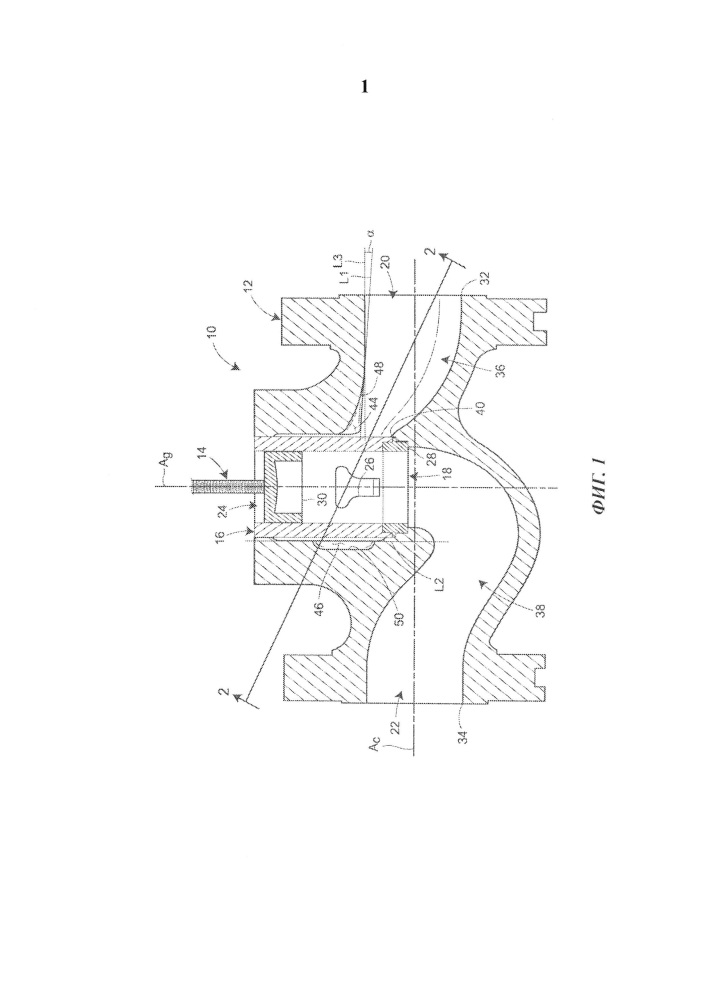 Корпус клапана с верхним отклоняющим устройством для отклонения потока (патент 2649520)