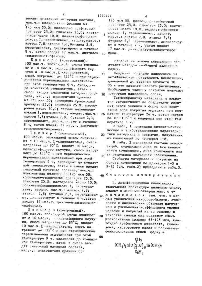 Антифрикционная композиция и способ ее получения (патент 1479474)