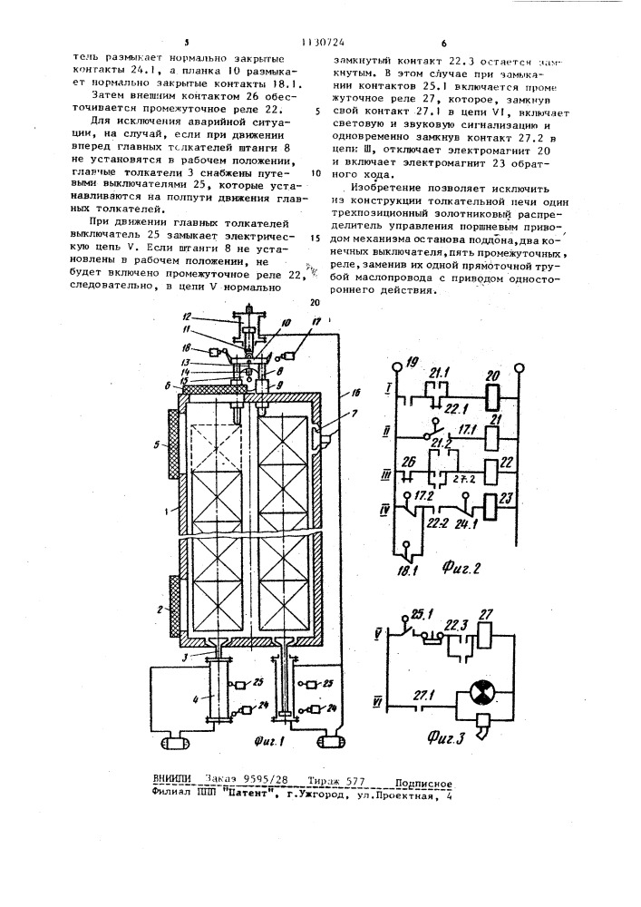 Многорядная толкательная печь (патент 1130724)