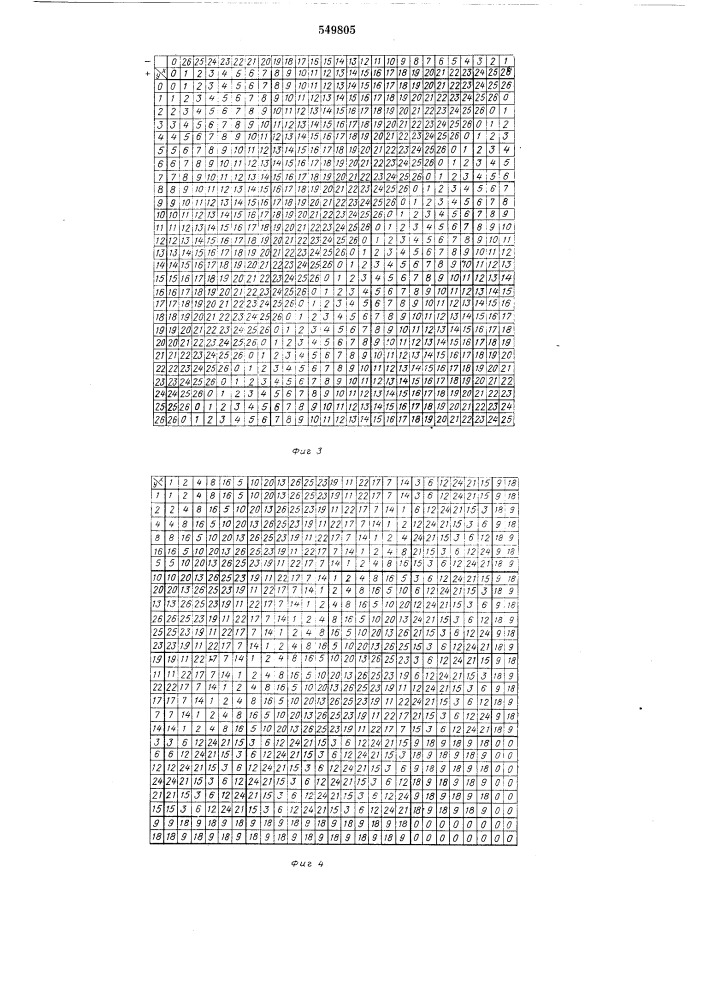 Арифметическое устройство в системе остаточных классов (патент 549805)