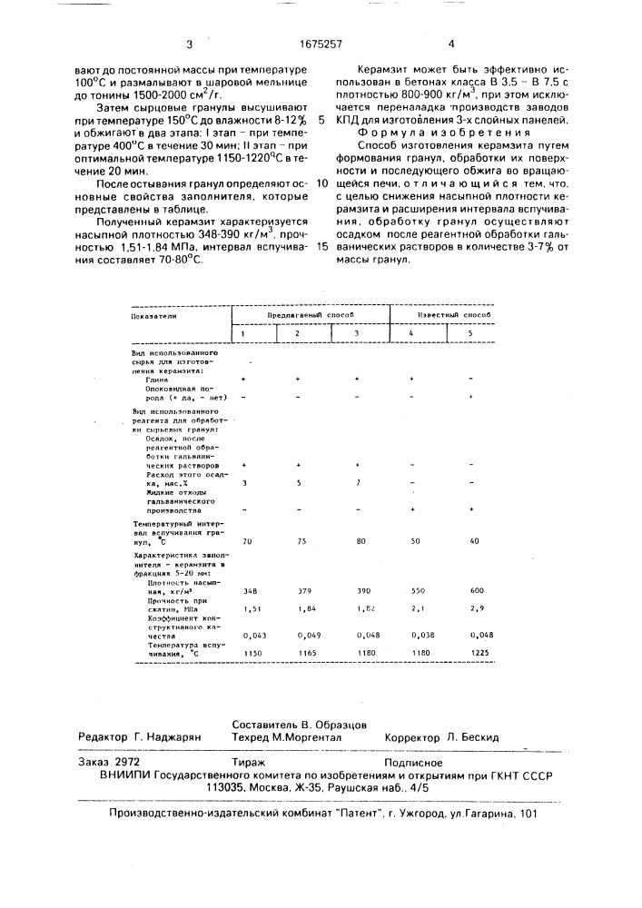 Способ изготовления керамзита (патент 1675257)