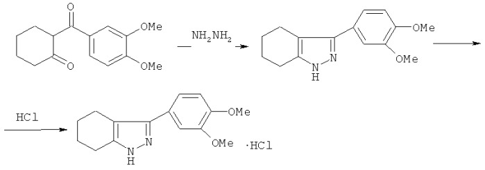 3-(3,4-диметоксифенил)-4,5,6,7-тетрагидроиндазола гидрохлорид, анальгетическое и противомикробное средство (патент 2485105)