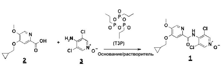 Способ получения 4-(циклопропилметокси)-n-(3,5-дихлор-1-оксидо-4-пиридил)-5-метоксипиридин-2-карбоксамида (патент 2635094)