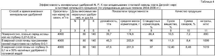 Способ возделывания столовых сортов свеклы, преимущественно в системе капельного орошения (патент 2356205)
