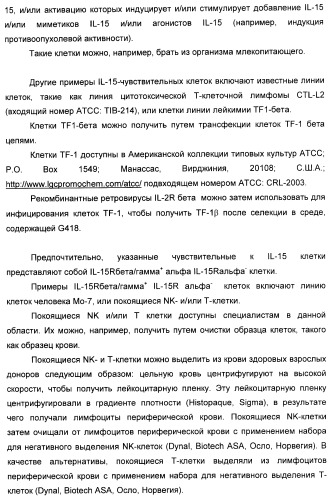 Соединение, предназначенное для стимуляции пути передачи сигнала через il-15rбета/гамма, с целью индуцировать и/или стимулировать активацию и/или пролиферацию il-15rбета/гамма-положительных клеток, таких как nk-и/или t-клетки, нуклеиновая кислота, кодирующая соединение, вектор экспрессии, клетка-хозяин, адъювант для иммунотерапевтической композиции, фармацевтическая композиция и лекарственное средство для лечения состояния или заболевания, при котором желательно повышение активности il-15, способ in vitro индукции и/или стимуляции пролиферации и/или активации il-15rбета/гамма-положительных клеток и способ получения in vitro активированных nk-и/или t-клеток (патент 2454463)