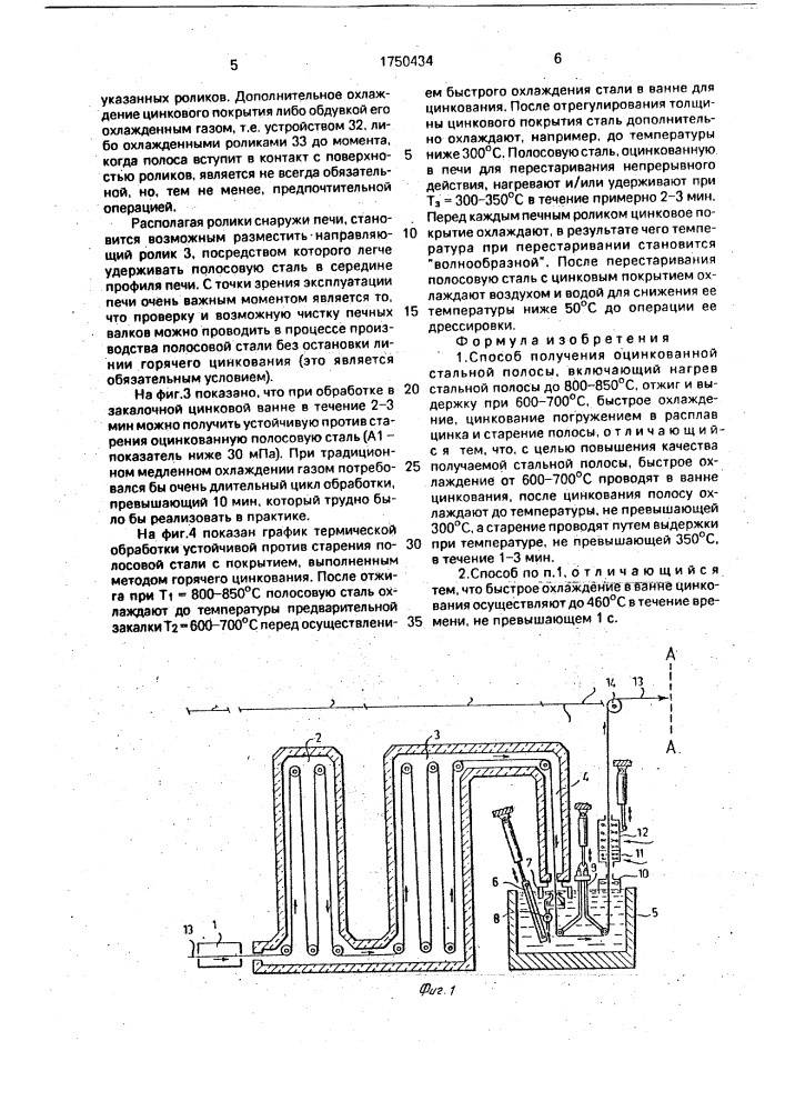 Способ получения оцинкованной стальной полосы (патент 1750434)