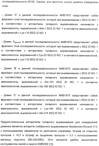 Домены и эпитопы менингококкового белка nmb1870 (патент 2375374)