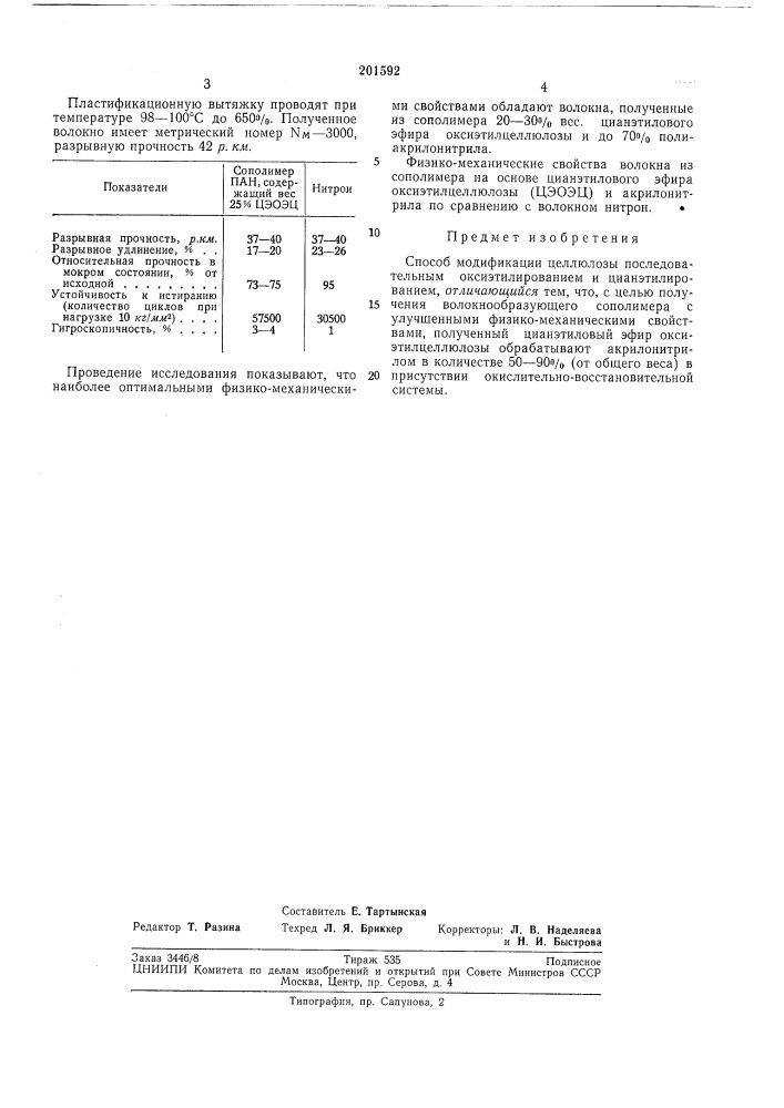 Способ модификации целлюлозы (патент 201592)