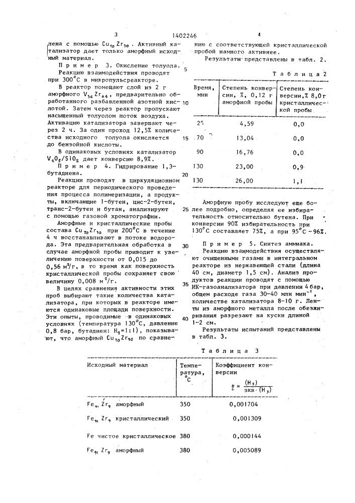 Способ получения каталитически действующих затвердевших в стеклообразном состоянии металлов (патент 1402246)