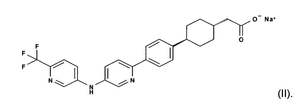 Новые кристаллические формы натриевой соли(4-{ 4-[5-(6-трифторметил-пиридин-3-иламино) пиридин-2-ил] фенил} циклогексил) уксусной кислоты (патент 2612556)