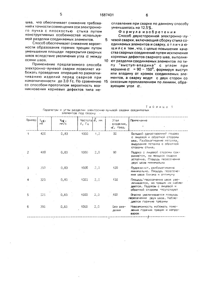 Способ двухсторонней электронно-лучевой сварки (патент 1687401)