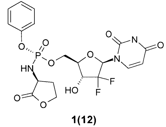 Замещенные (2r,3r,5r)-3-гидрокси-(5-пиримидин-1-ил)тетрагидрофуран-2-илметил арил фосфорамидаты (патент 2553996)