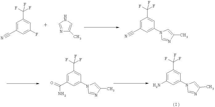 Способ получения 5-(4-метил-1н-имидазол-1-ил)-3-(трифторметил)бензамина (варианты) (патент 2446162)