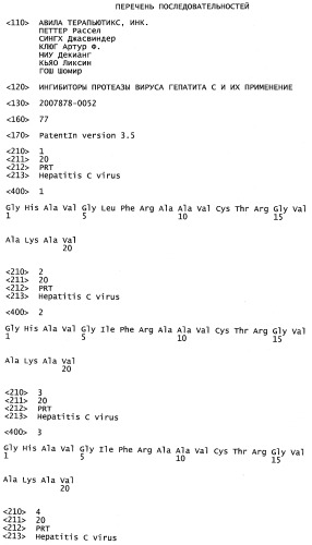 Ингибиторы протеазы вируса гепатита с и их применение (патент 2515318)