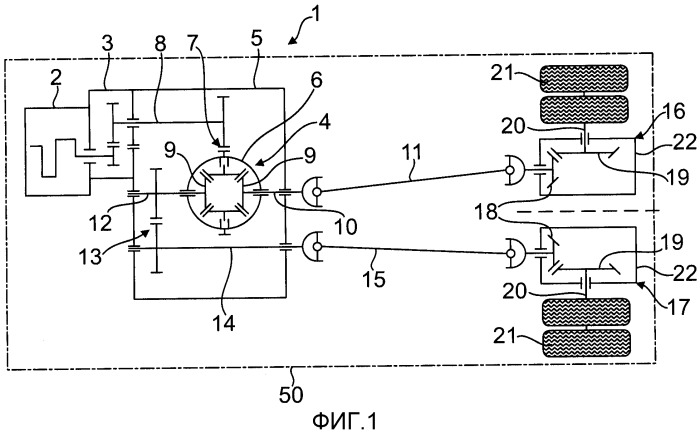 Приводная система автомобилей, в частности автомобилей промышленного назначения (патент 2489275)