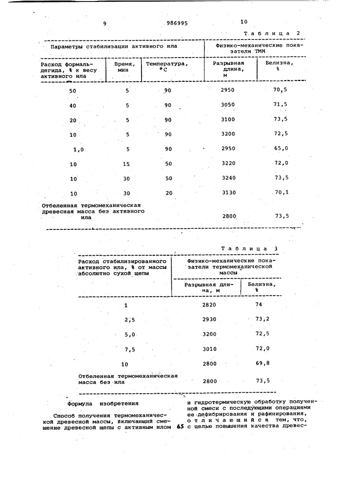 Способ получения термомеханической древесной массы (патент 986995)