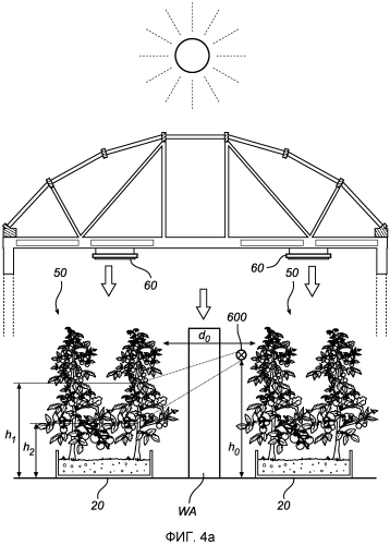 Оптическое устройство, осветительное устройство и система для освещения межлистового полога растений (патент 2575016)