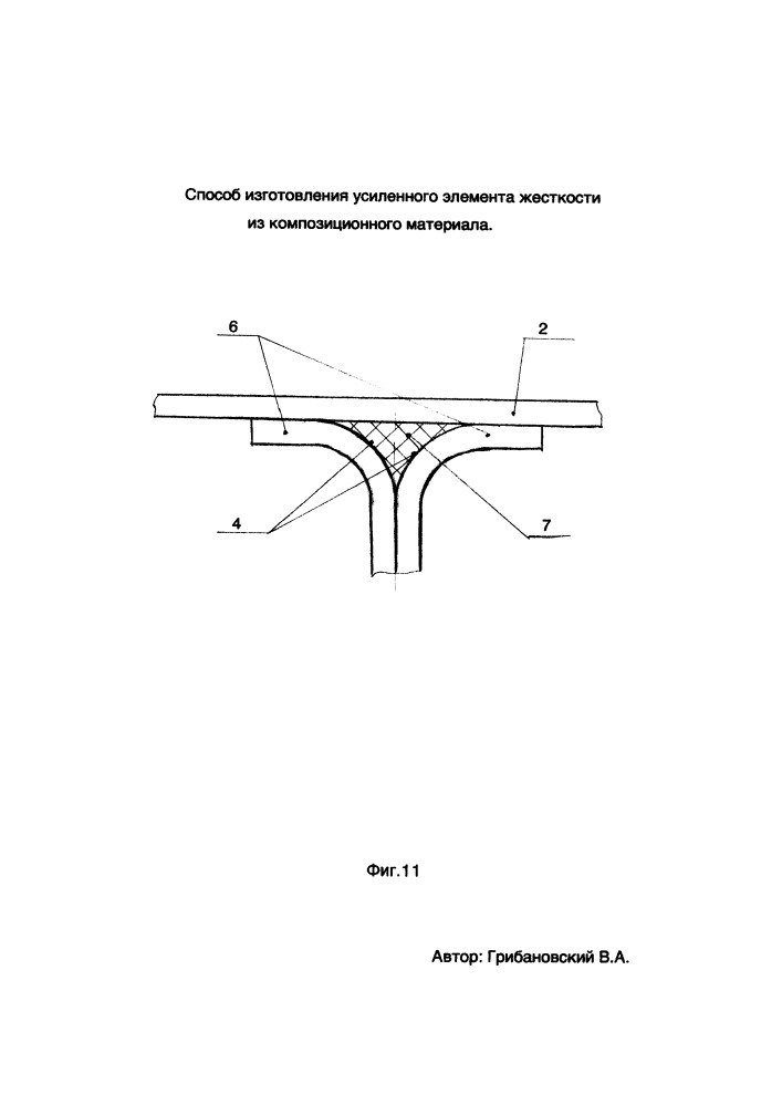 Способ изготовления усиленного элемента жёсткости из композиционного материала (патент 2660848)