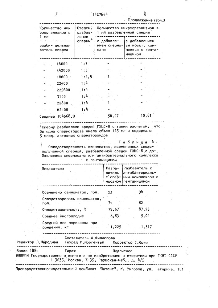 Антибактериальный комплекс для санации спермы сельскохозяйственных животных (патент 1427644)