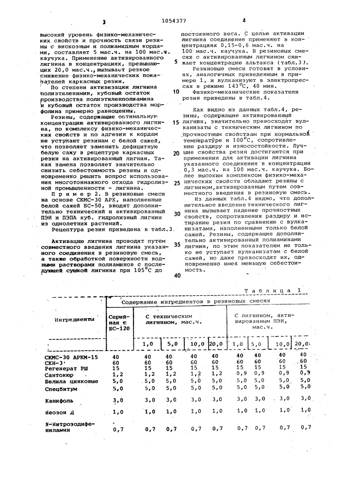 Вулканизуемая резиновая смесь (патент 1054377)
