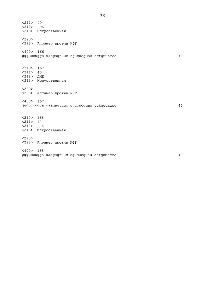 Аптамер против ngf и его применение (патент 2633510)