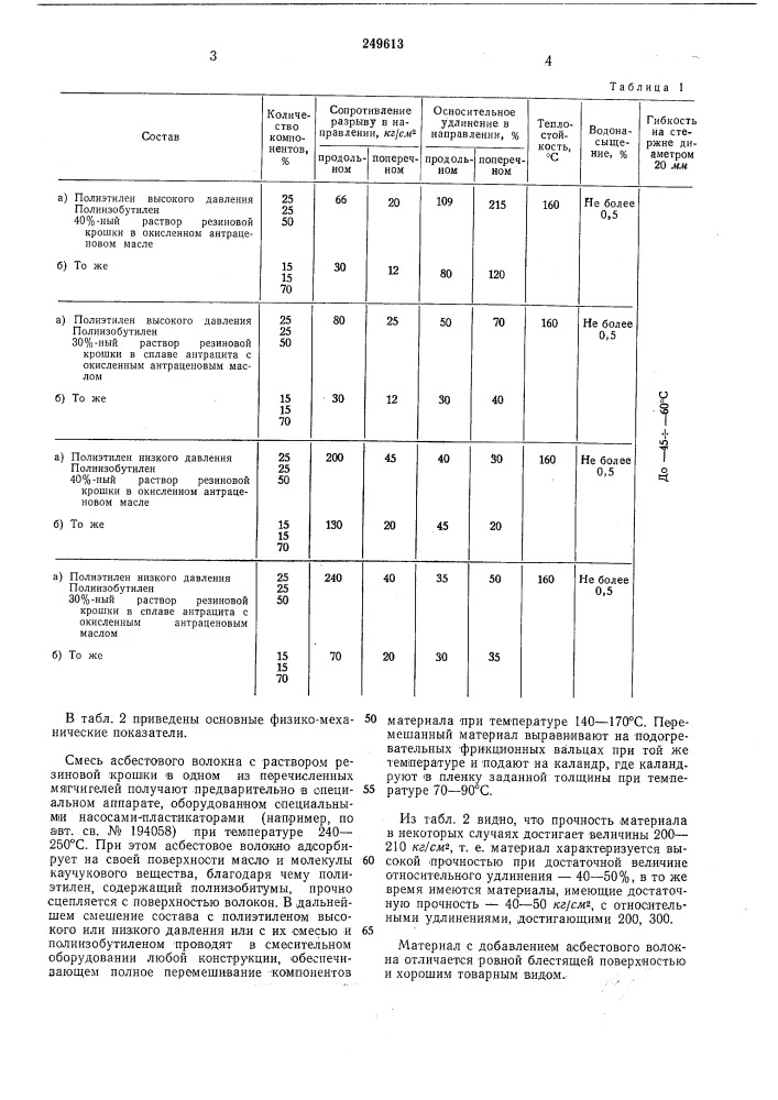 Способ получения пленочного полимерногоматериала (патент 249613)