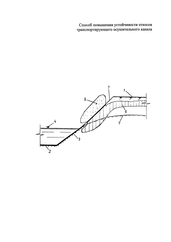Способ повышения устойчивости откосов транспортирующего осушительного канала (патент 2618334)