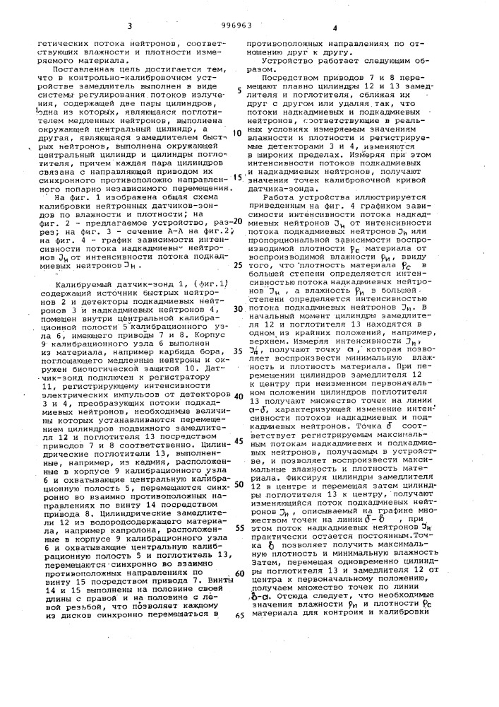 Контрольно-калибровочное устройство для нейтронных датчиков- зондов (патент 996963)