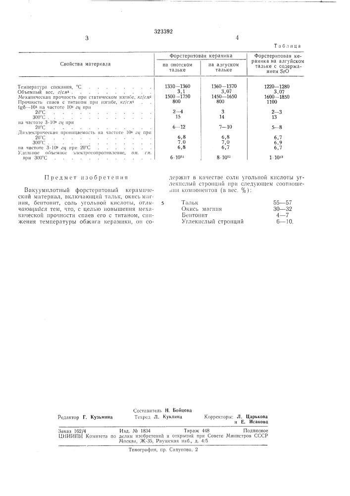 Патент ссср  323392 (патент 323392)