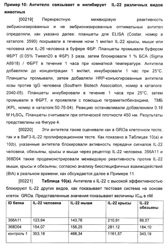Антитела к il-22 человека и их применение (патент 2467016)