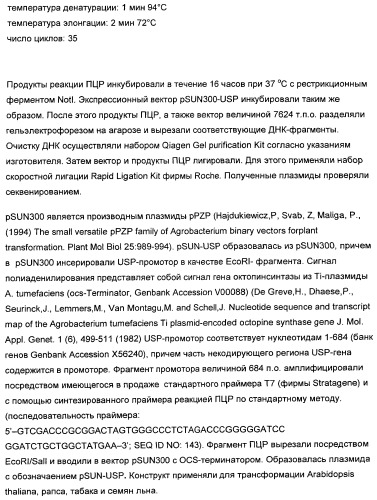 Способ получения полиненасыщенных жирных кислот в трансгенных растениях (патент 2449007)