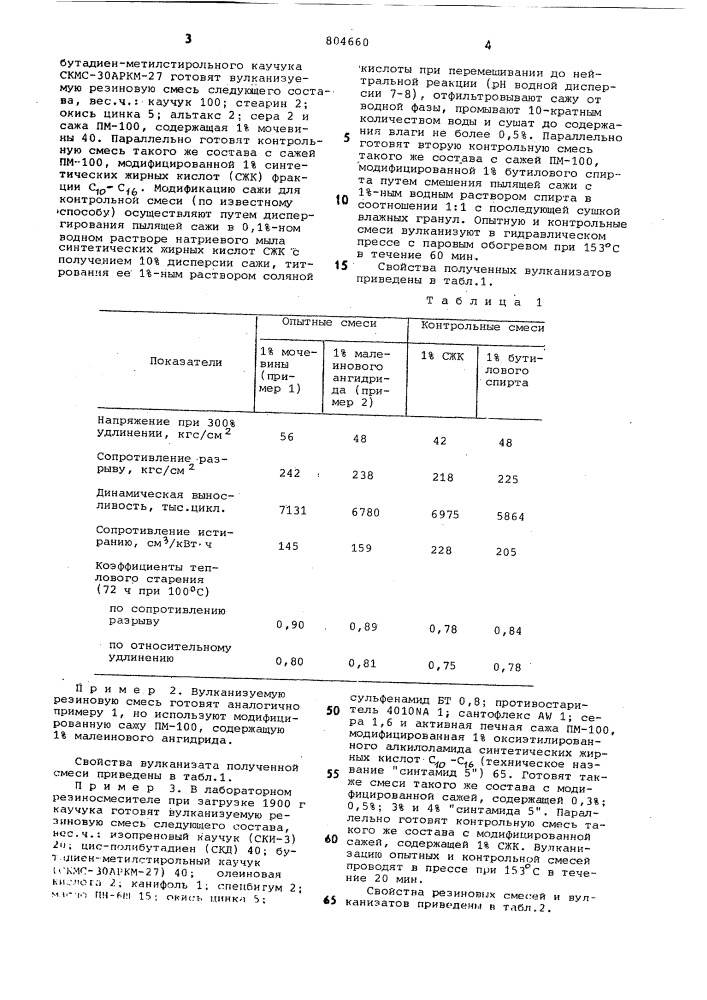 Вулканизуемая резиновая смесь наоснове ненасыщенных каучуков (патент 804660)