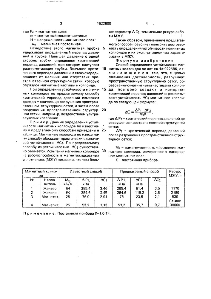 Способ определения устойчивости магнитных коллоидов (патент 1622800)