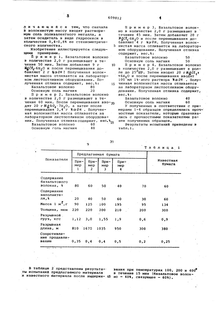 Бумага и способ ее получения (патент 609812)