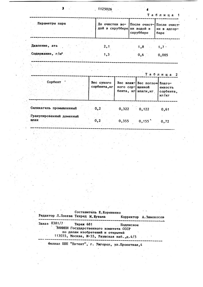 Способ осушки водяного пара (патент 1125026)