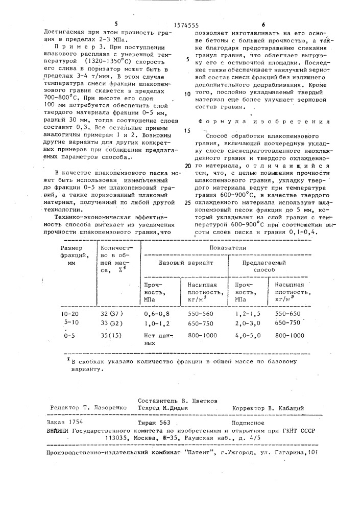 Способ обработки шлакопемзового гравия (патент 1574555)