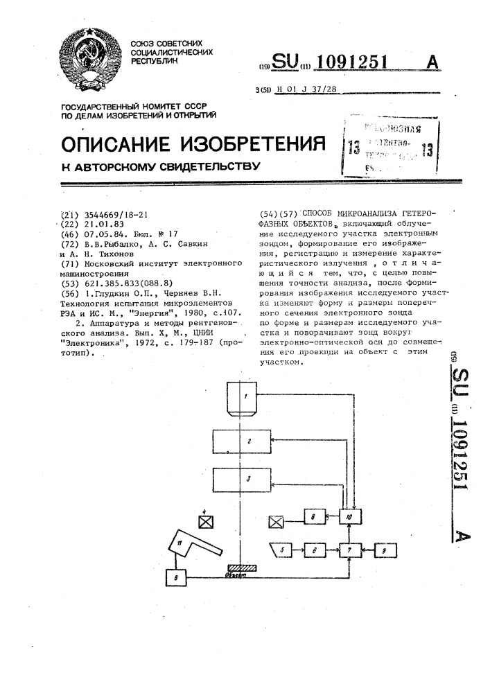 Способ микроанализа гетерофазных объектов (патент 1091251)