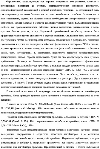 Новые соединения, обладающие функцией ингибиторов тромбина, и фармацевтические композиции на их основе (патент 2354647)