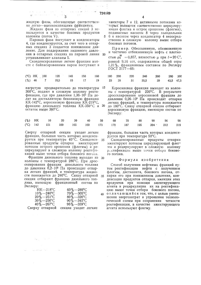 Способ получения нефтяных фракций (патент 724149)