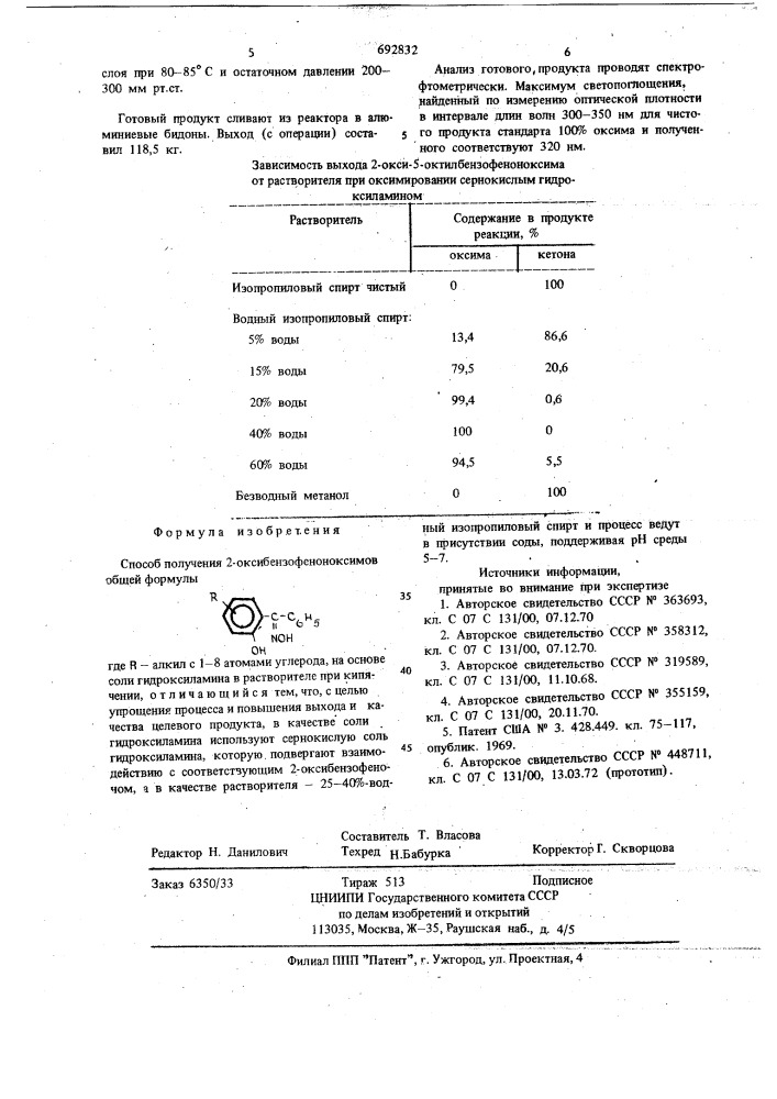 Способ получения 2-оксибензофеноноксимов (патент 692832)