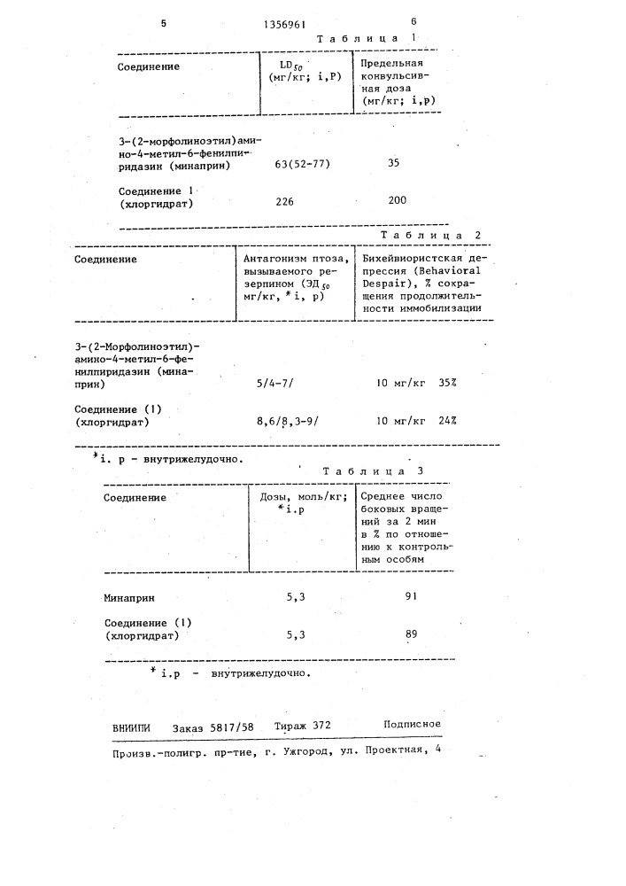 Способ получения 3-амино-4-метил-6-фенилпиридазина (патент 1356961)