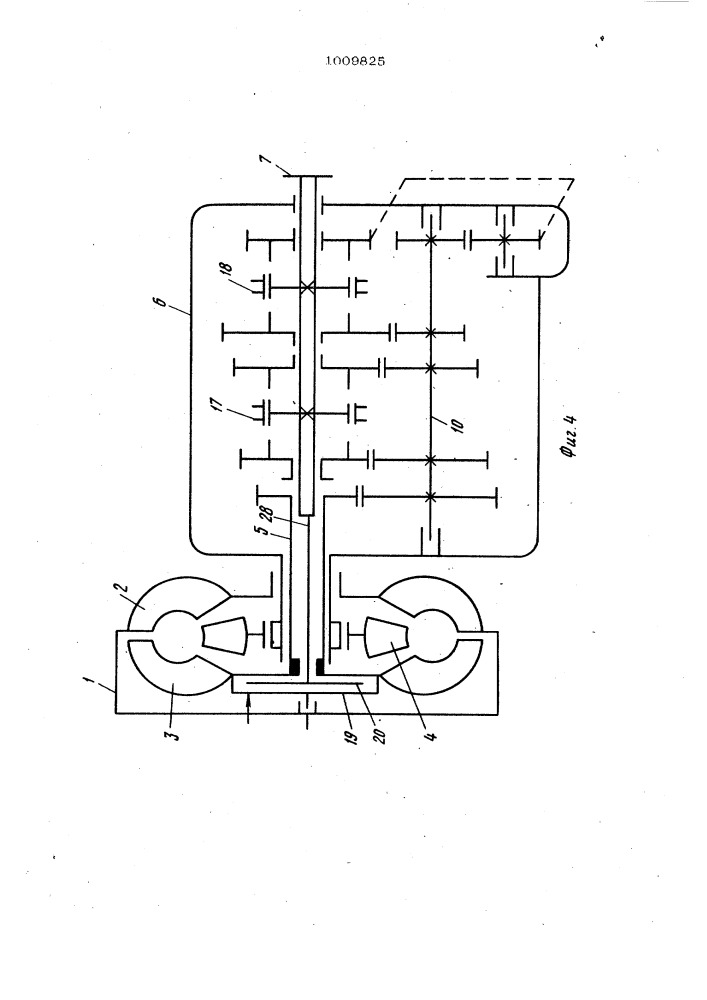 Гидромеханическая передача (патент 1009825)