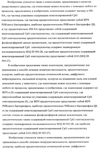 Упакованные иммуностимулирующей нуклеиновой кислотой частицы, предназначенные для лечения гиперчувствительности (патент 2451523)