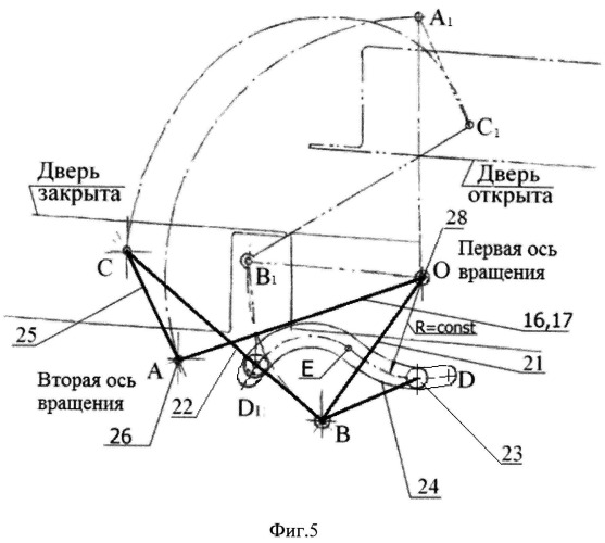 Дверь для самолета (варианты) и механизм навески двери (патент 2548644)