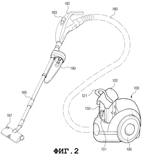 Пылесос без пылевого мешка (варианты) (патент 2254799)